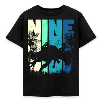 Pachycephalosaurus 9 Jahre Alt Junge 9. Geburtstag - Kinder T-Shirt - Schwarz - Vorne - AI Model Kid Female (0cm)