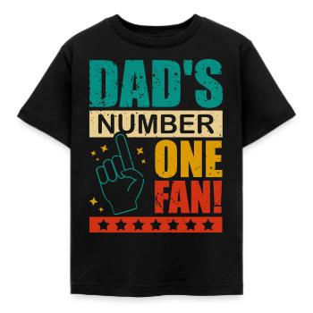 Dad's Number One Fan Daddy's Kid proud of the - Kids' T-Shirt - black - Front - AI Model Kid Female (0cm)