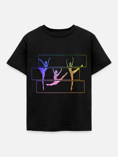 Retro Ballet ballerina - Kinder T-Shirt - Schwarz