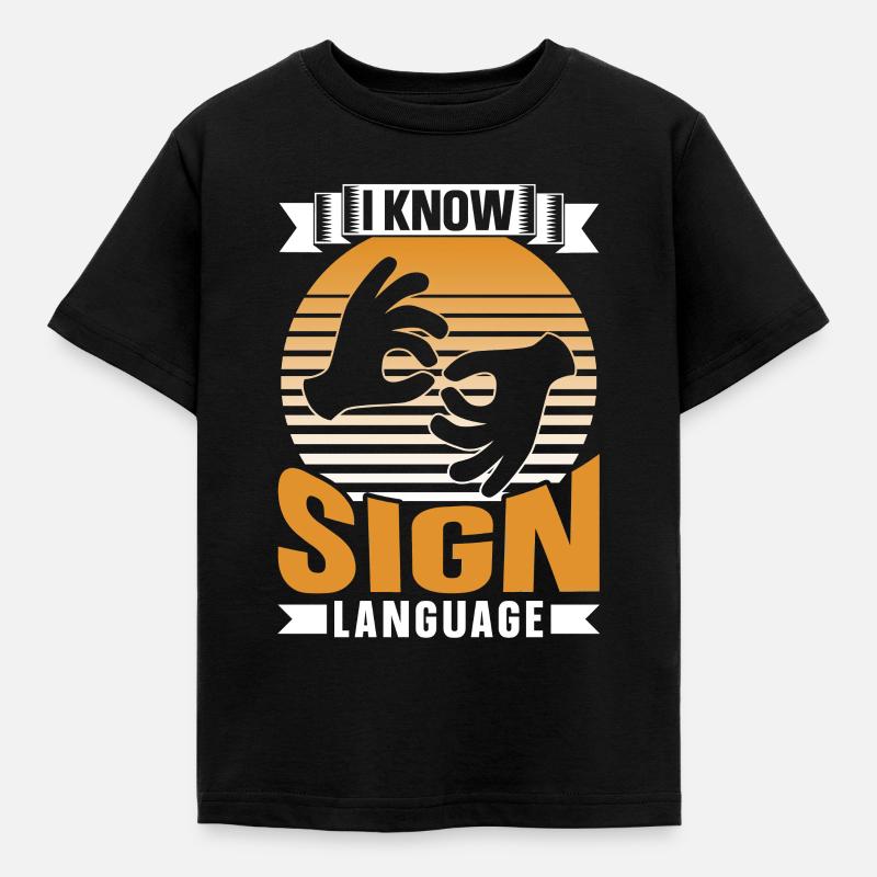 I can sign language awareness gestures - Kids' T-Shirt - black