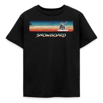 Retro Snowboard Distressed Vintage - Kinder T-Shirt - Schwarz - Vorne - AI Model Kid Female (0cm)
