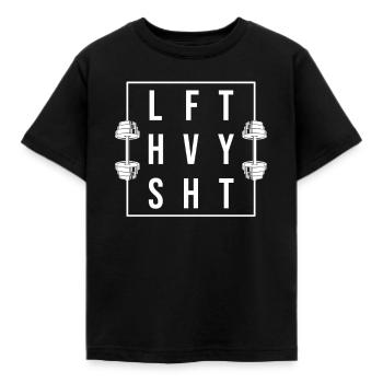 Drôle LFT HVY SHT Lift Lifter - T-shirt Enfant - noir - Devant - AI Model Kid Female (0cm)