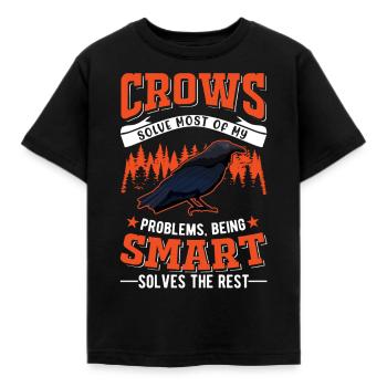Crow Raven Crow Crow Husbandry Crow Breeder - Kids' T-Shirt - black - Front - AI Model Kid Female (0cm)