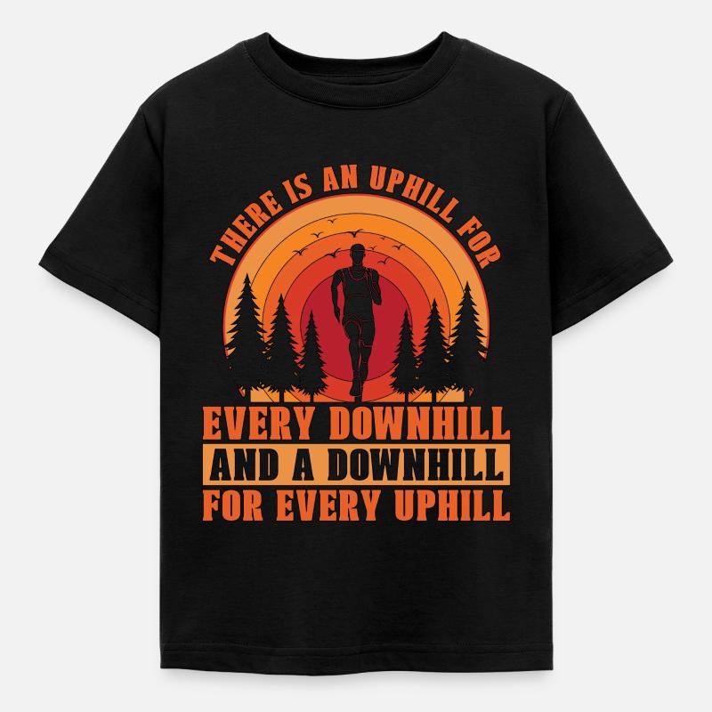 Le trail running y est une montée pour la course de trail - T-shirt Enfant - noir
