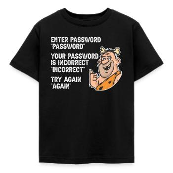 Funny Caveman - Kids' T-Shirt - black - Front - AI Model Kid Female (0cm)