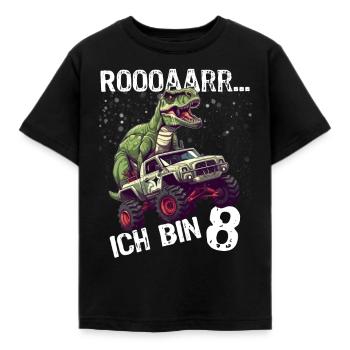 8. Geburtstag Jungs T-Rex Monster-Truck Design - Kinder T-Shirt - Schwarz - Vorne - AI Model Kid Female (0cm)