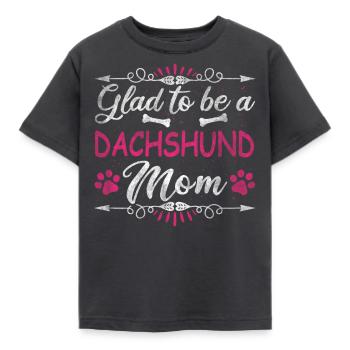 Dog Mom Glad To Be A Dachshund Mom - Kids' T-Shirt - dark grey - Front - AI Model Kid Female (0cm)