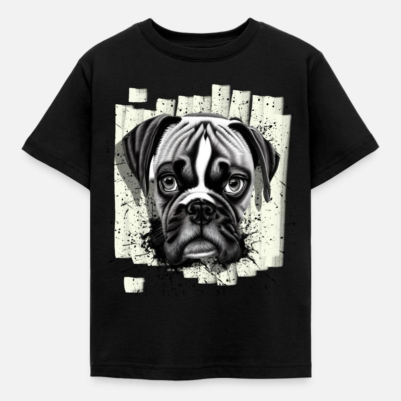 Boxer Hund - Kinder T-Shirt - Schwarz