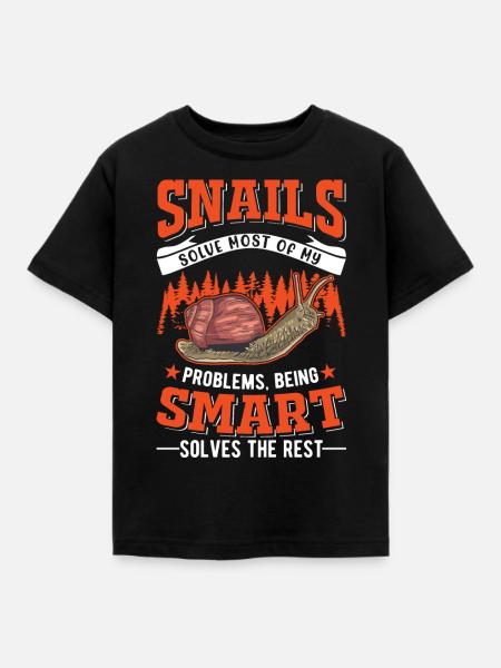 Schnecke Geschenk Weinbergschnecke - Kinder T-Shirt - Schwarz