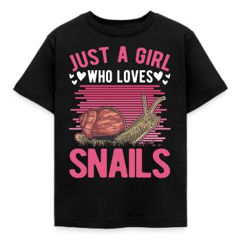 Schnecken Mädchen Snail Girl - Kinder T-Shirt - Schwarz - Vorne - AI Model Kid Female (0cm)