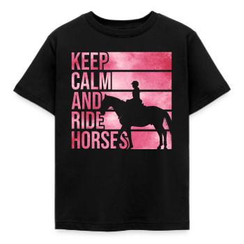 Filles à cheval Chevaucher des enfants - T-shirt Enfant - noir - Devant - AI Model Kid Female (0cm)