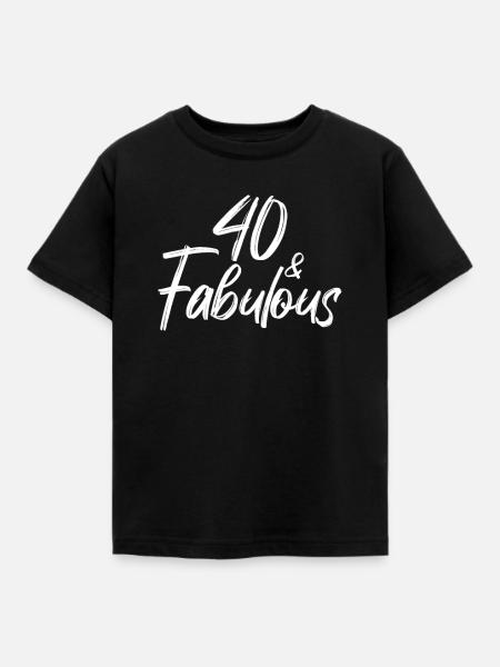 40 and Fabulous 40. Geburtstagsfeier zum - Kinder T-Shirt - Schwarz