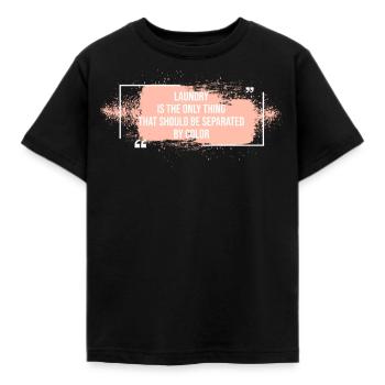 Unité d’égalité séparée par couleur de lessive - T-shirt Enfant - noir - Devant - AI Model Kid Female (0cm)
