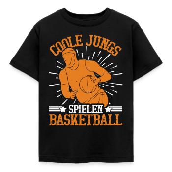 Coole Jungs spielen Basketball - Kinder T-Shirt - Schwarz - Vorne - AI Model Kid Female (0cm)
