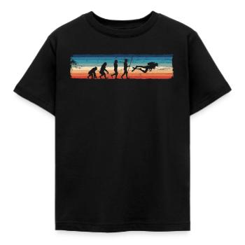 Evolution of the diver - Evolution of the - Kids' T-Shirt - black - Front - AI Model Kid Female (0cm)