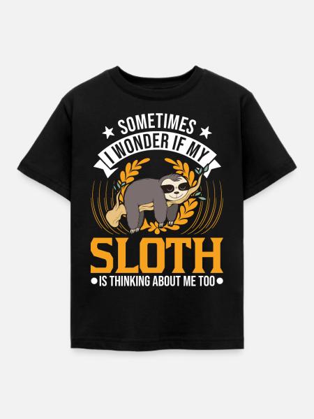 Faultier Liebhaber - Kinder T-Shirt - Schwarz