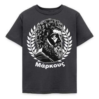 Marcus Aurelius Greek Stoic Philosopher Stoicism - Kids' T-Shirt - dark grey - Front - AI Model Kid Female (0cm)