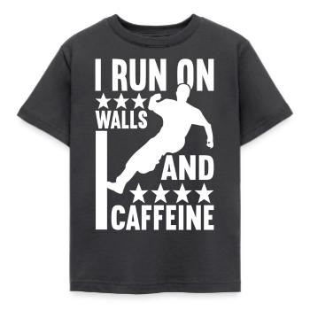 Parkour Freerunning - Kinder T-Shirt - Dunkelgrau - Vorne - AI Model Kid Female (0cm)