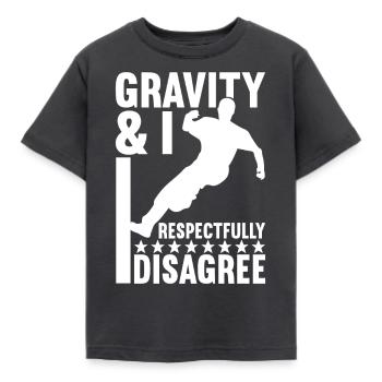Parkour Freerunning - Kids' T-Shirt - dark grey - Front - AI Model Kid Female (0cm)