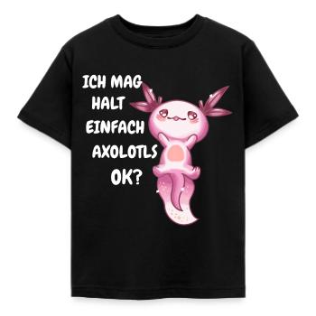 Axolotl Schwanzlurch Axolotls - Kinder T-Shirt - Schwarz - Vorne - AI Model Kid Female (0cm)
