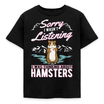 Hamster Hamster Roue Golden Hamster Hamster - T-shirt Enfant - noir - Devant - AI Model Kid Female (0cm)