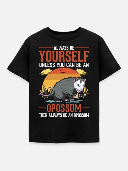 Opossum Geschenk Possum Beutelratte - Kinder T-Shirt - Schwarz