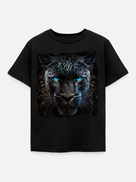 Schwarzer Panther Großkatze - Kinder T-Shirt - Schwarz