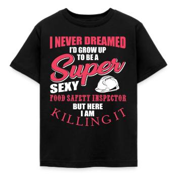 Food Safety Inspector - Kids' T-Shirt - black - Front - AI Model Kid Female (0cm)