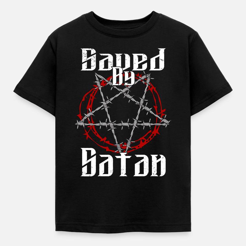 Satan Beelzebub Devil Gothic Pentagram Mystical - Kids' T-Shirt - black