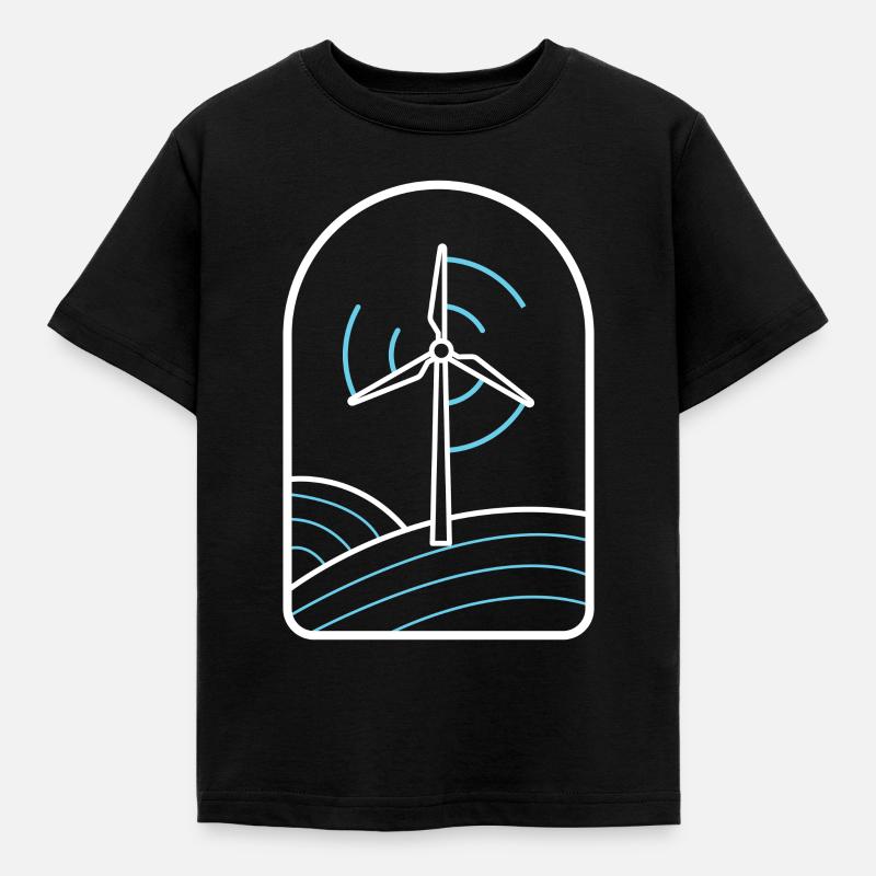 Énergie éolienne Éolienne Énergie éolienne Énergie éolienne - T-shirt Enfant - noir