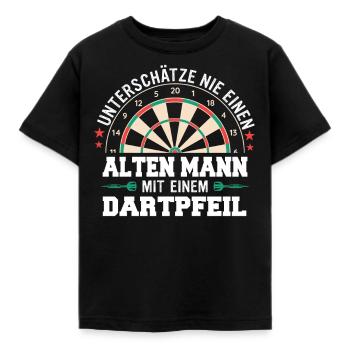 Dart Darts Dartspieler Dartsport - Kinder T-Shirt - Schwarz - Vorne - AI Model Kid Female (0cm)