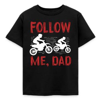 Folge mir Papa - Kinder T-Shirt - Schwarz - Vorne - AI Model Kid Female (0cm)