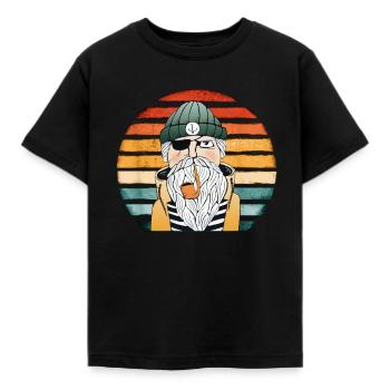 Sailor Vintage Ship Captain Sea Nautic - T-shirt Enfant - noir - Devant - AI Model Kid Female (0cm)