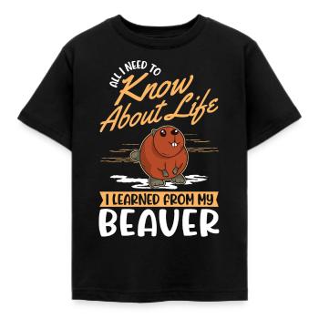 Castor Cadeau Castor Barrage Castor - T-shirt Enfant - noir - Devant - AI Model Kid Female (0cm)