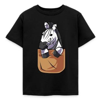 Zebra - Kinder T-Shirt - Schwarz - Vorne - AI Model Kid Female (0cm)