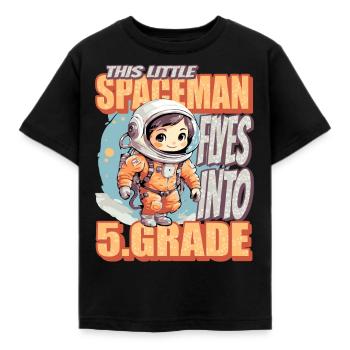 This little astronaut flies into the fifth - Kids' T-Shirt - black - Front - AI Model Kid Female (0cm)