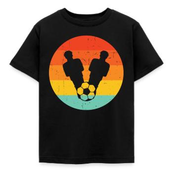 Retro Table Soccer Player Vintage Foosball - Kinder T-Shirt - Schwarz - Vorne - AI Model Kid Female (0cm)