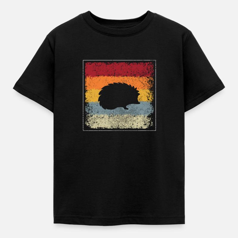 Hérisson Rétro - T-shirt Enfant - noir