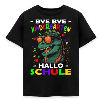 Bye Kindergarten | Schulanfang | Einschulung - Kinder T-Shirt - Schwarz - Vorne - AI Model Kid Female (0cm)