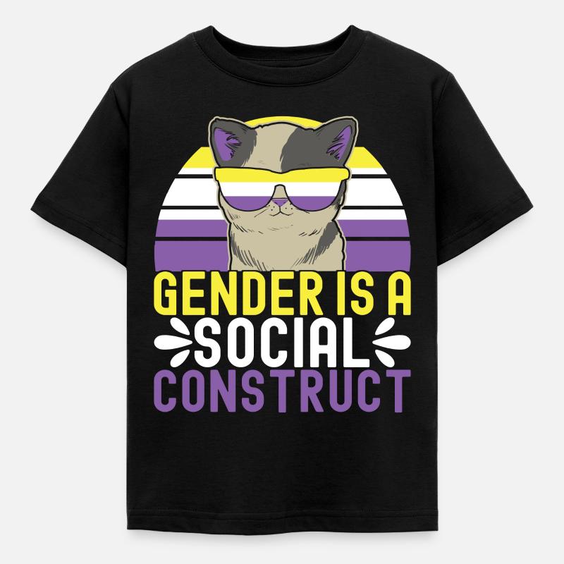 Non Binary Pride Genderqueer - Kids' T-Shirt - black
