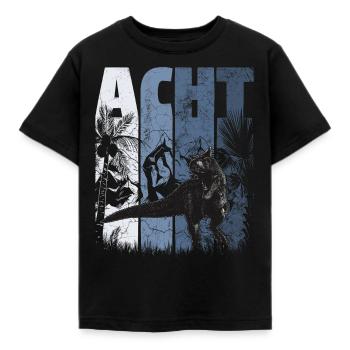 Carnotaurus 8 Jahre Alt Dino 8. Geburtstag - Kinder T-Shirt - Schwarz - Vorne - AI Model Kid Female (0cm)