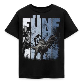 Spinosaurus 5 Jahre Alt Dino 5. Geburtstag - Kinder T-Shirt - Schwarz - Vorne - AI Model Kid Female (0cm)