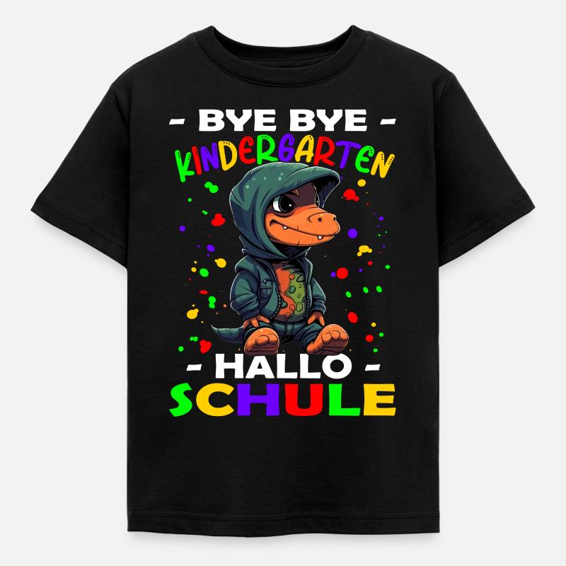 Bye Bye Kindergarten Hallo Schule | Einschulung - Kinder T-Shirt - Schwarz