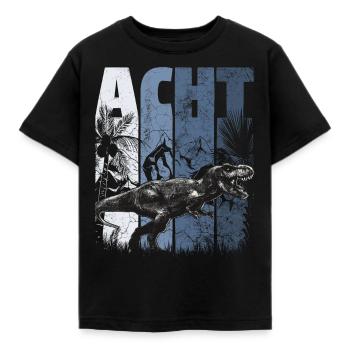 Tyrannosaurus 8 Jahre Alt Dino 8. Geburtstag - Kinder T-Shirt - Schwarz - Vorne - AI Model Kid Female (0cm)