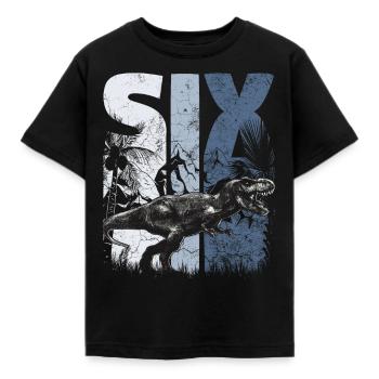 Tyrannosaurus 6 Jahre Alt Dino 6. Geburtstag - Kinder T-Shirt - Schwarz - Vorne - AI Model Kid Female (0cm)