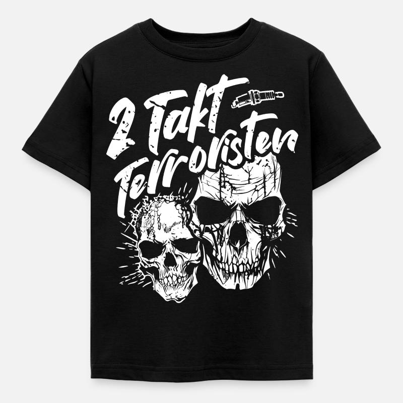 2 Stroke Terrorists - Moped Driver Skulls - Kids' T-Shirt - black