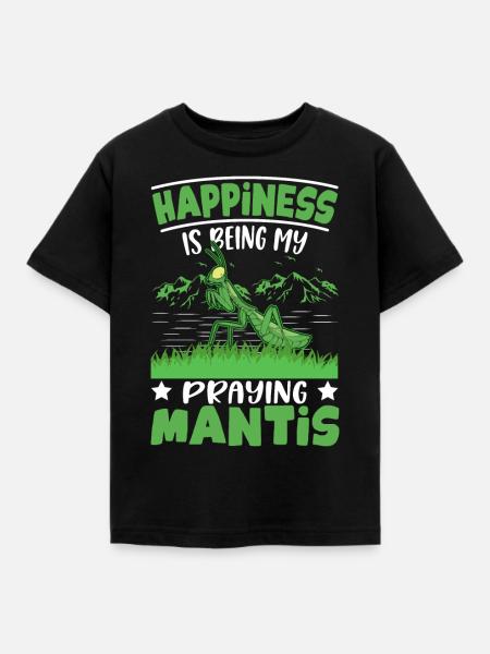 Gottesanbetterin Glück Mantis - Kinder T-Shirt - Schwarz