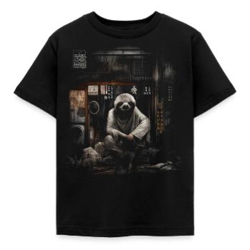 Sloth Animal Gift Animal Motif Art Artwork - T-shirt Enfant - noir - Devant - AI Model Kid Female (0cm)