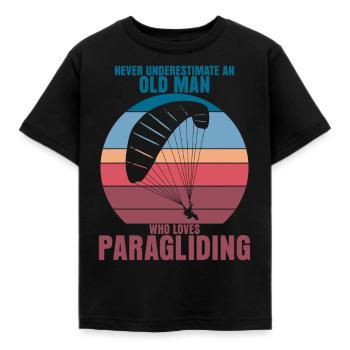 Paragliding Paraglider Retro Gleitsegeln - Kinder T-Shirt - Schwarz - Vorne - AI Model Kid Female (0cm)