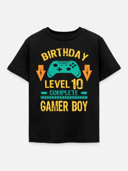 Ti 10 år BDay søn dreng sjov gamer 10. 10 år gammel - Børne-T-shirt - sort